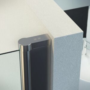 Nischendusche in Klar mit Doppel Drehtür ESG | Nano | Breite 680-1400 mm | Höhe 1950 mm | Justiermöglichkeit +30 mm