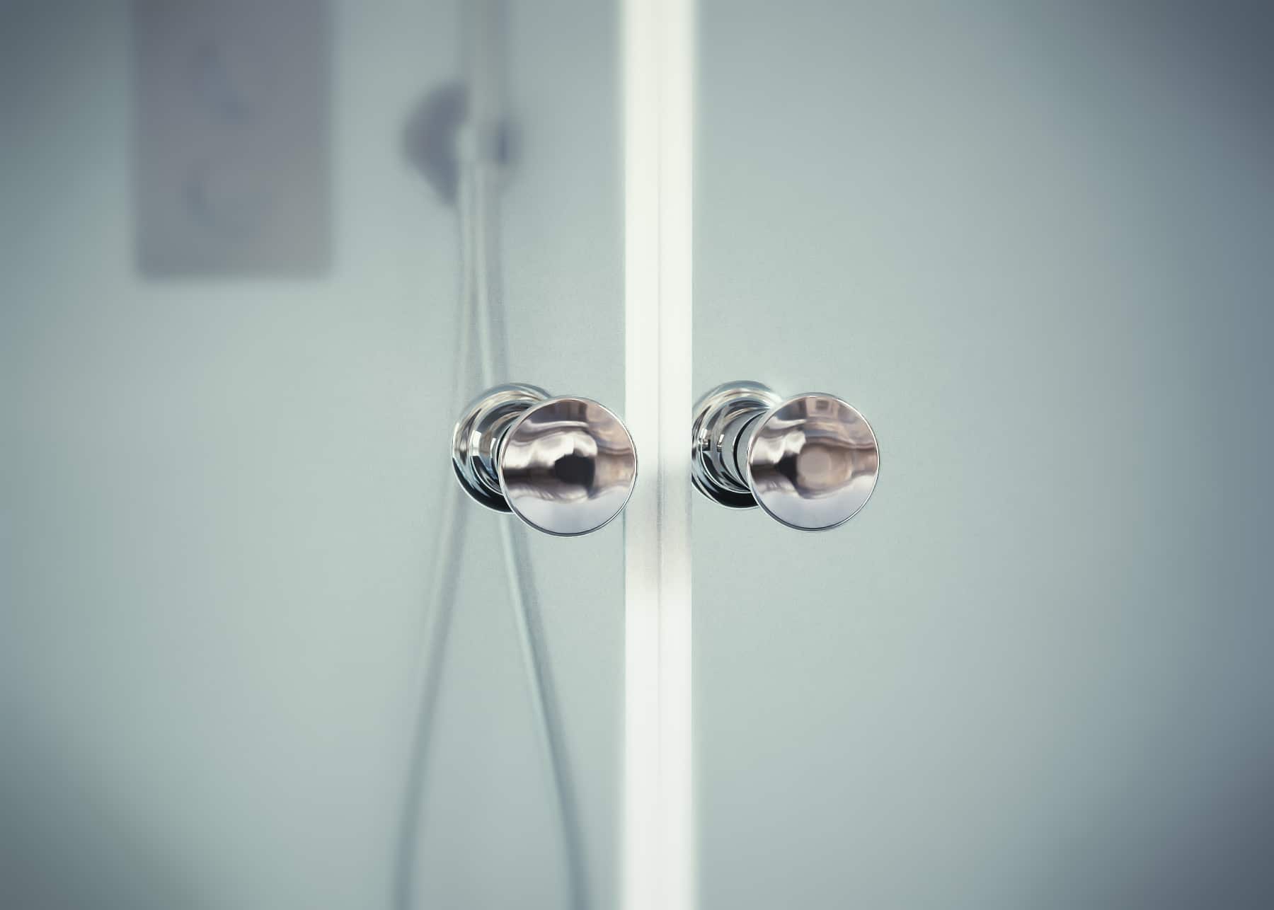 127031_Product Nischendusche in Klar mit Doppel Drehtür ESG | Nano | Breite 680-1400 mm | Höhe 1950 mm | Justiermöglichkeit +30 mm