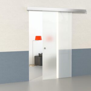 Glasschiebetür im Sondermaß geschlossener Beschlag ESG | Kanten poliert