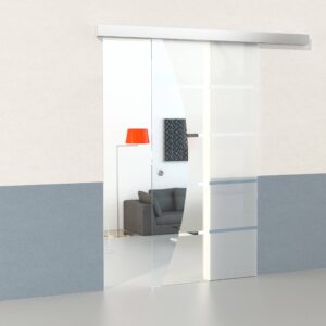Glasschiebetür im Sondermaß geschlossener Beschlag ESG | Kanten poliert