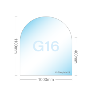 Ofenglas in Rundbogen ESG mit 18mm Facettenschliff | Stärke 6 – 8mm