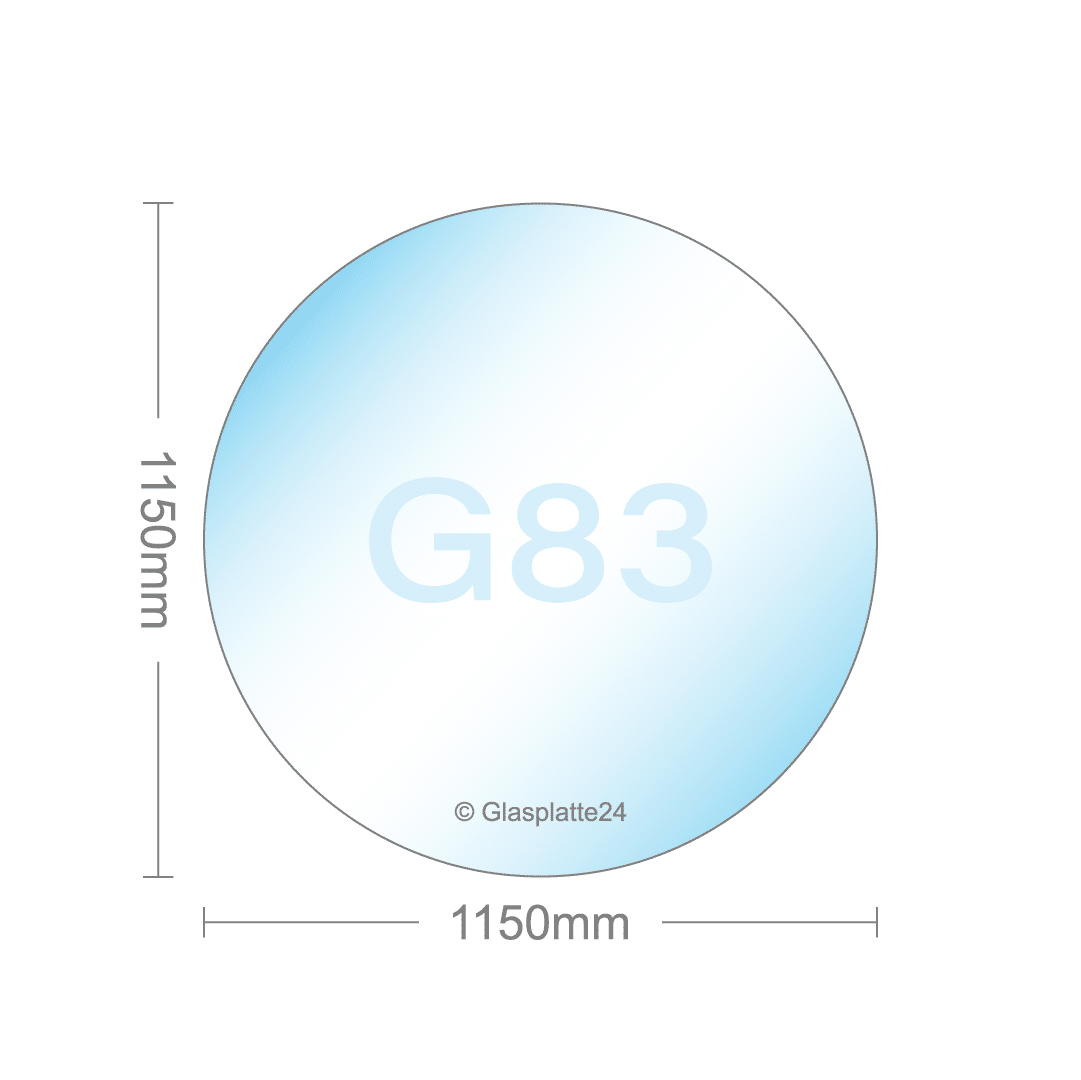 Ofenglas in Kreis ESG mit 18mm Facettenschliff | Stärke 6 – 8mm