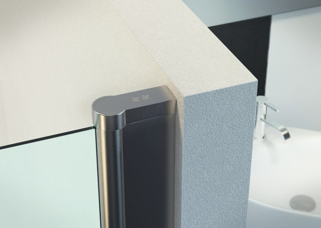 Nischendusche in Vollsatiniert mit Doppel Drehtür ESG | Nano | Breite 700-1350 mm | Höhe 1950 mm | Justiermöglichkeit +50 mm