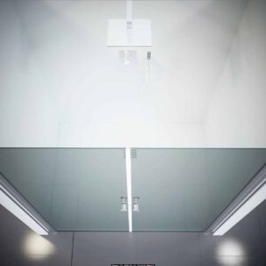 Nischendusche in Grau mit Doppel Drehtür ESG | Nano | Breite 700-1350 mm | Höhe 1950 mm | Justiermöglichkeit +50 mm