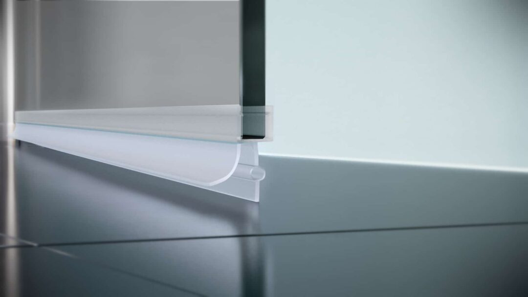 Nischendusche in Grau mit Doppel Drehtür ESG | Nano | Breite 700-1350 mm | Höhe 1950 mm | Justiermöglichkeit +50 mm