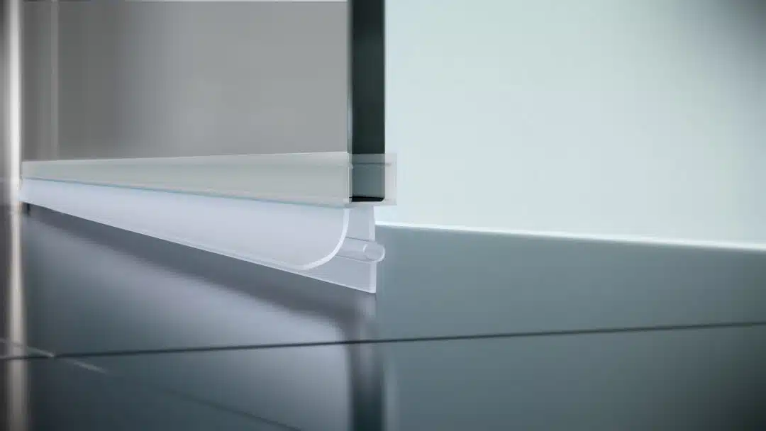 Nischendusche in Grau mit Doppel Drehtür ESG | Nano | Breite 700-1350 mm | Höhe 1950 mm | Justiermöglichkeit +50 mm