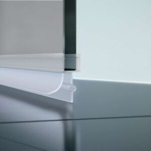 Nischendusche in Grau mit Doppel Drehtür ESG | Nano | Breite 700-1350 mm | Höhe 1950 mm | Justiermöglichkeit +50 mm