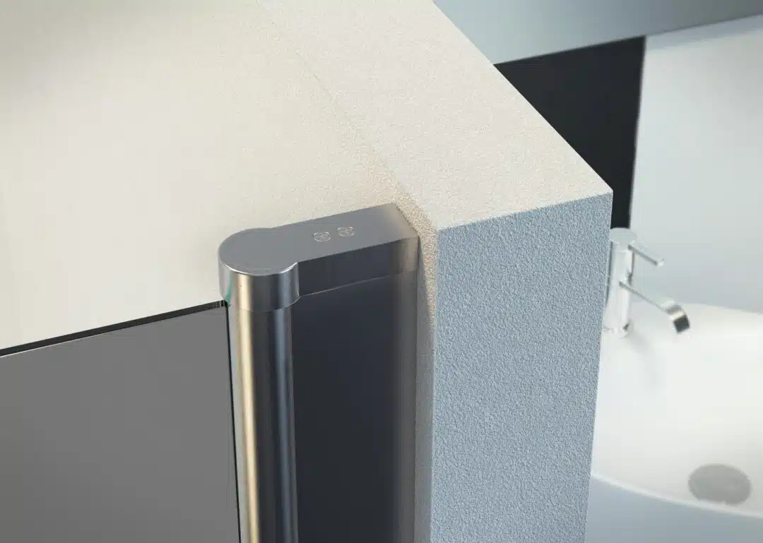 Nischendusche in Grau mit Doppel Drehtür ESG | Nano | Breite 700-1350 mm | Höhe 1950 mm | Justiermöglichkeit +50 mm