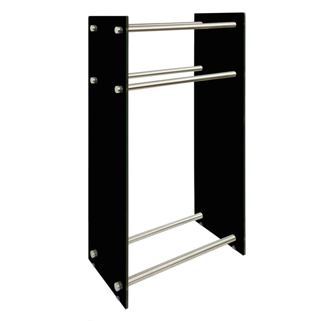 Holzregal in Schwarz, ESG, 12mm, Holzaufbewahrung