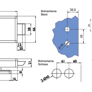 Glastürbeschlag Set P in Edelstahl satiniert UV (Unverschlossen) DIN Office/Studio