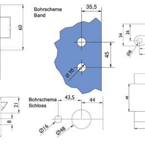 Ganzglastürbeschlag Set S in Edelstahl satiniert UV (Unverschlossen) DIN Office/Studio