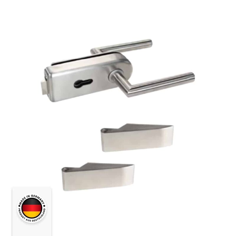 Ganzglastürbeschlag Edelstahl Ausführung PZ (Zylindervorrichtung) DIN Studio/Studio
