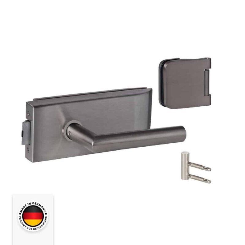 Glastürbeschlag Set M in Edelstahl satiniert UV (Unverschlossen) DIN Office/Studio