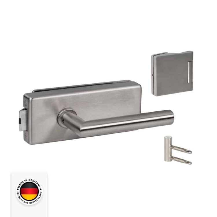 Glastürbeschlag Set P in Edelstahl satiniert UV (Unverschlossen) DIN Office/Studio