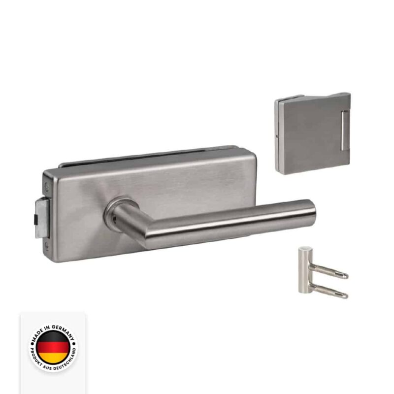 Glastürbeschlag Set P in Edelstahl satiniert UV (Unverschlossen) DIN Office/Studio