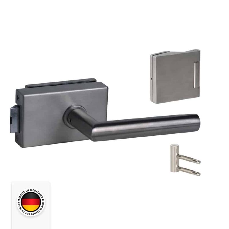 Ganzglastürbeschlag Set S in Edelstahl satiniert UV (Unverschlossen) DIN Office/Studio
