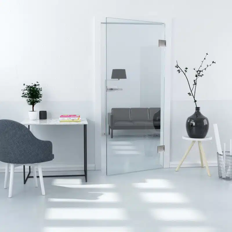 Ganzglastür in Klar, ESG, 8mm, Kanten poliert, Office/Studio