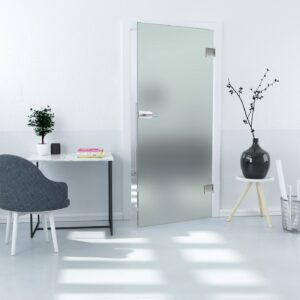 Ganzglastür in Satiniert, ESG, 8mm, Kanten poliert, Office/Studio