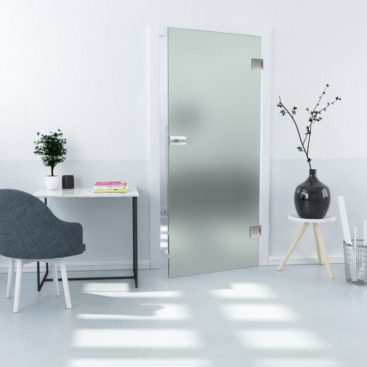 Ganzglastür in Satiniert, ESG, 8mm, Kanten poliert, Office/Studio