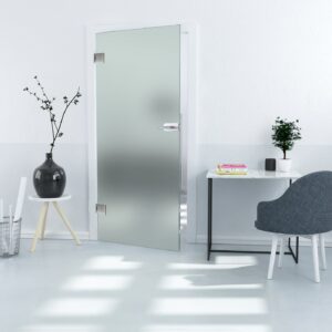Ganzglastür in Satiniert, ESG, 8mm, Kanten poliert, Office/Studio