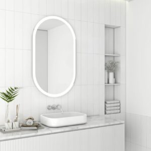 Cafe - Ovale Wandspiegel mit LED, 60 x 100 cm