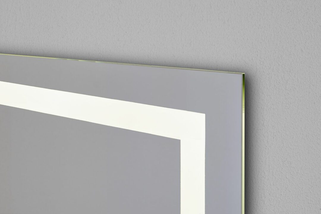 Focus Plus - Rechteck mit Berührungsschalter und umlaufendem Mattstreifen Wandspiegel mit LED, 50 x 70 cm – Bild 2