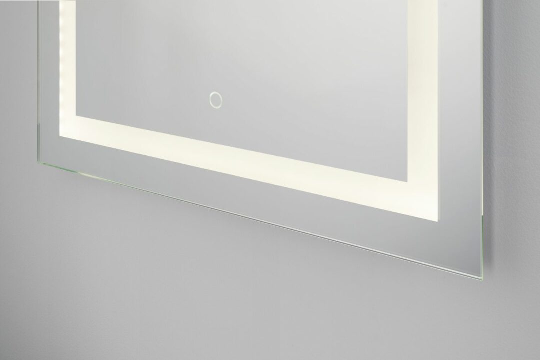 Focus Plus - Rechteck mit Berührungsschalter und umlaufendem Mattstreifen Wandspiegel mit LED, 50 x 70 cm – Bild 3