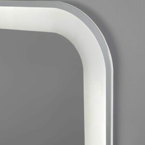 Hugo - Ovale Ecken, Rechteck Wandspiegel mit LED, 60 x 80 cm