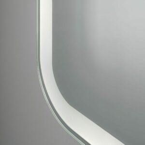 Hugo - Ovale Ecken, Rechteck Wandspiegel mit LED, 60 x 80 cm