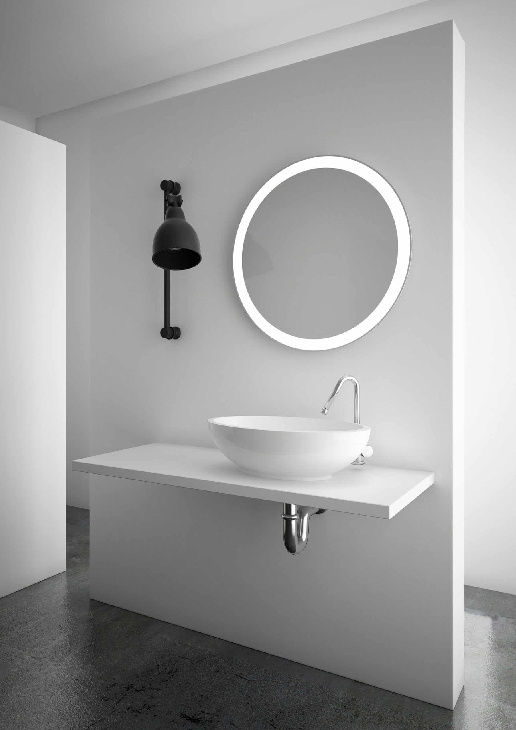 Omega - Kreis Wandspiegel mit LED, Ø60 - Ø70