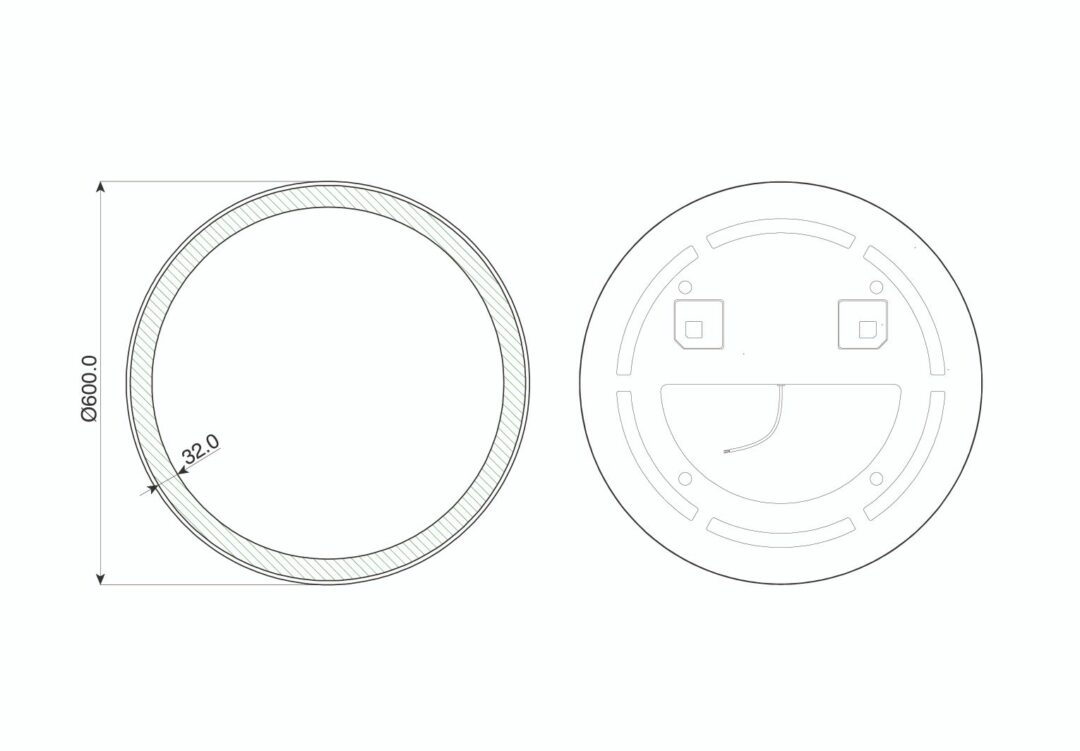 Omega - Kreis Wandspiegel mit LED, Ø60 - Ø70