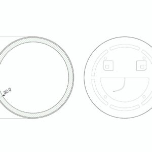 Omega - Kreis Wandspiegel mit LED, Ø60 - Ø70