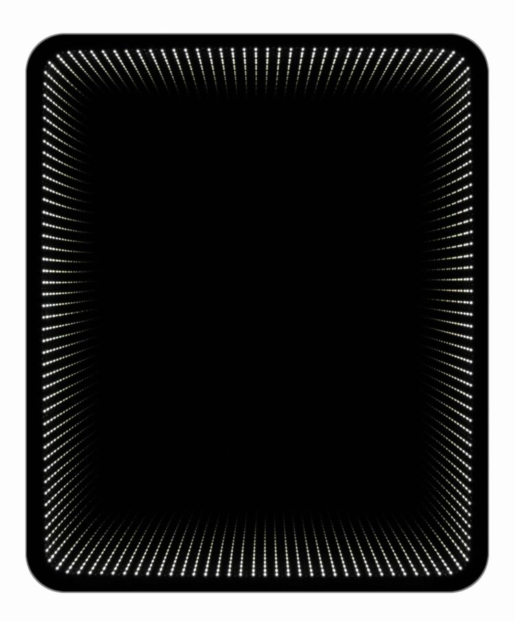 Wenecja Smart R - Ovale Ecken, Rechteck mit 3D Effekt, Berührungsschalter Wandspiegel mit LED, 79 x 65 cm