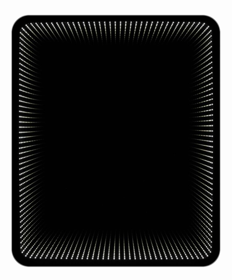 Wenecja Smart R - Ovale Ecken, Rechteck mit 3D Effekt, Berührungsschalter Wandspiegel mit LED, 79 x 65 cm