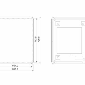 Wenecja Smart R - Ovale Ecken, Rechteck mit 3D Effekt, Berührungsschalter Wandspiegel mit LED, 79 x 65 cm