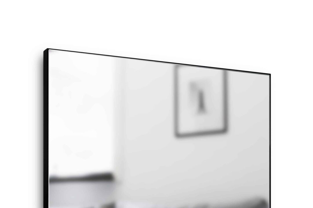 Box Black Rechteck Wandspiegel im schwarzen Rahmen aus gebürstetem Aluminium-4