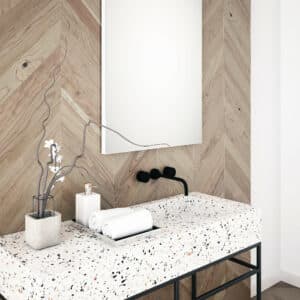 Box White Rechteck Wandspiegel im Weiss Rahmen aus gebürstetem Aluminium 60 x 80 cm-1
