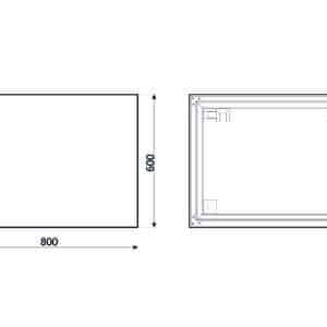 Box White Rechteck Wandspiegel im Weiss Rahmen aus gebürstetem Aluminium 60 x 80 cm-4