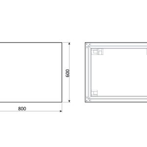 Box White Rechteck Wandspiegel im Weiss Rahmen aus gebürstetem Aluminium 60 x 80 cm-4