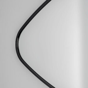 Chili Tropfenform Wandspiegel im schwarzen Rahmen aus gebürstetem Aluminium 80 x 51 cm-2