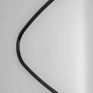 Chili Tropfenform Wandspiegel im schwarzen Rahmen aus gebürstetem Aluminium 80 x 51 cm-2