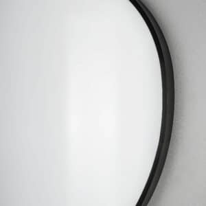 Chili Tropfenform Wandspiegel im schwarzen Rahmen aus gebürstetem Aluminium 80 x 51 cm-3