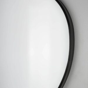 Chili Tropfenform Wandspiegel im schwarzen Rahmen aus gebürstetem Aluminium 80 x 51 cm-3