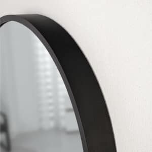 Joy Black Ovale Wandspiegel im schwarzen Rahmen aus gebürstetem Aluminium-3