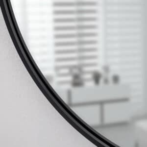 Joy Black Ovale Wandspiegel im schwarzen Rahmen aus gebürstetem Aluminium-4