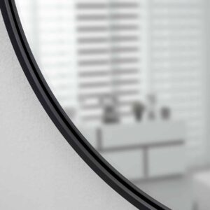 Joy Black Ovale Wandspiegel im schwarzen Rahmen aus gebürstetem Aluminium-4