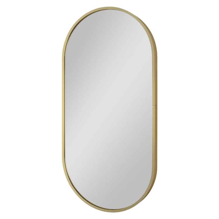 Joy Gold Ovale Wandspiegel im gelb Rahmen aus gebürstetem Aluminium-2