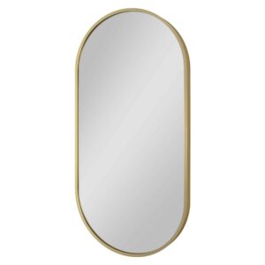 Joy Gold Ovale Wandspiegel im gelb Rahmen aus gebürstetem Aluminium-2