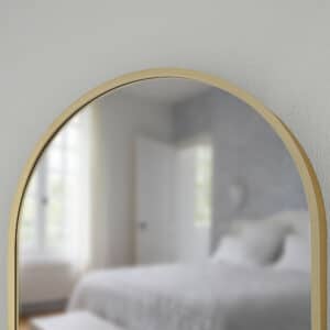 Joy Gold Ovale Wandspiegel im gelb Rahmen aus gebürstetem Aluminium-3