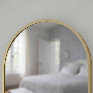 Joy Gold Ovale Wandspiegel im gelb Rahmen aus gebürstetem Aluminium-3